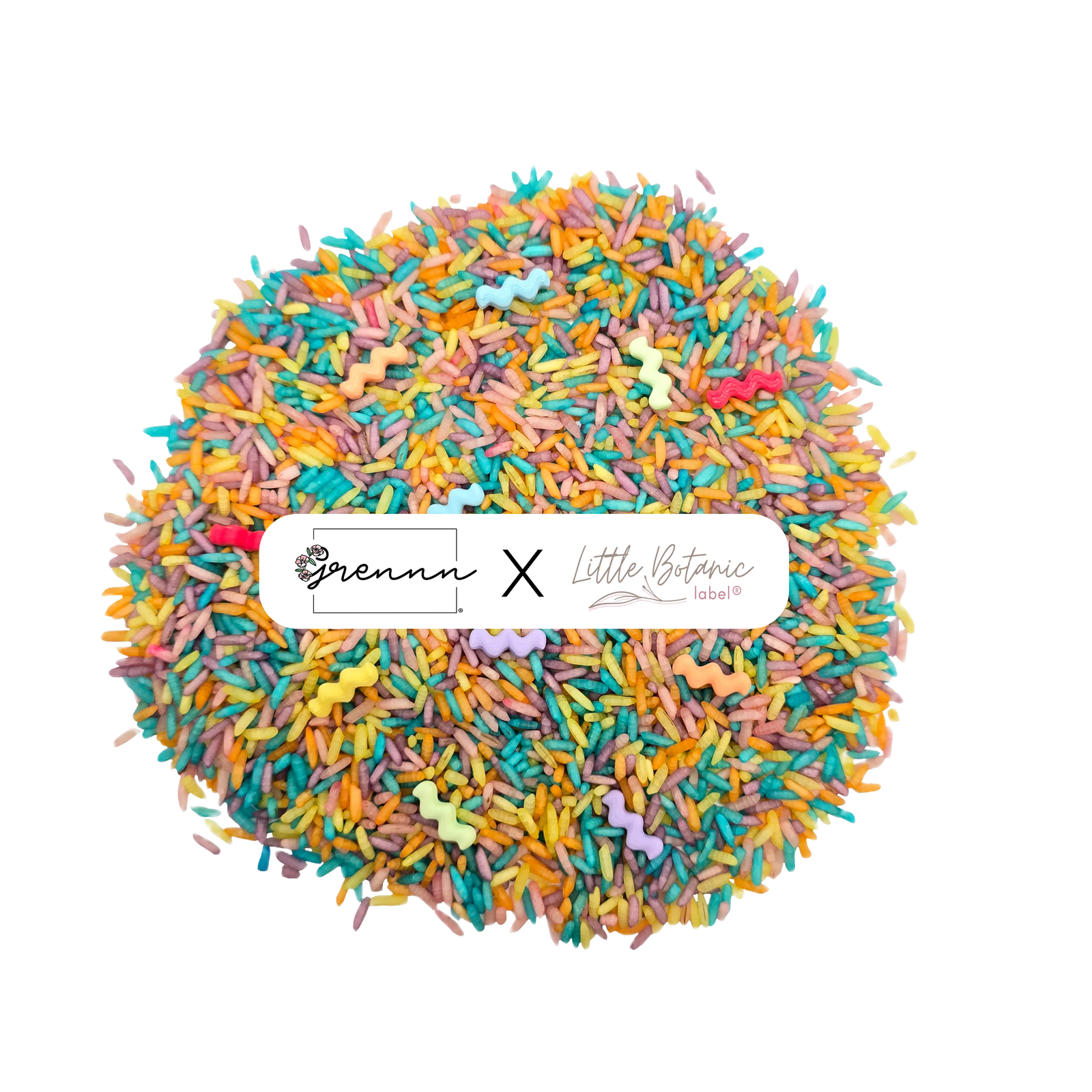 Grennn speelrijst 'wave' pastel 750 gram