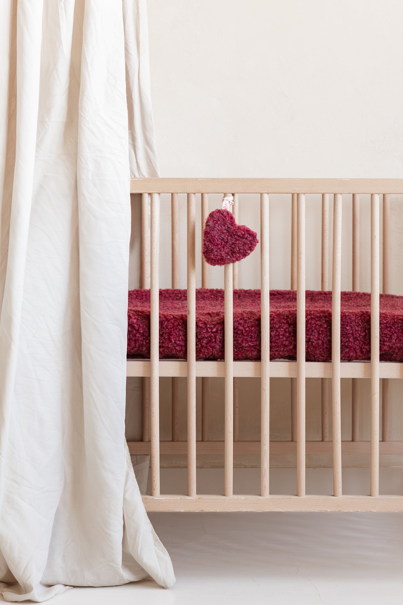 Merino Wollen Hoeslaken | Bordeaux Melange