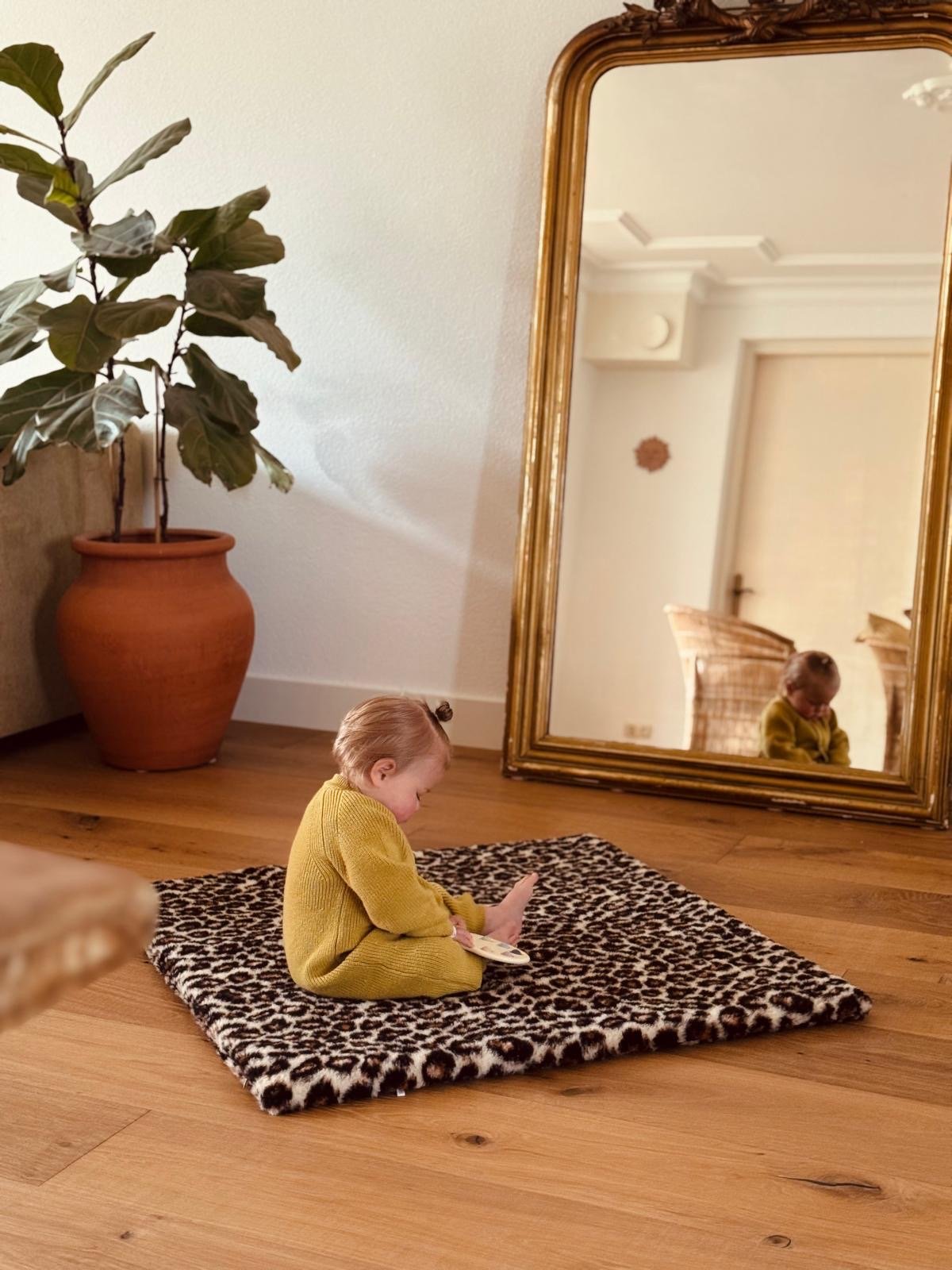 gallery image Wollen Speelkleed Leopardprint