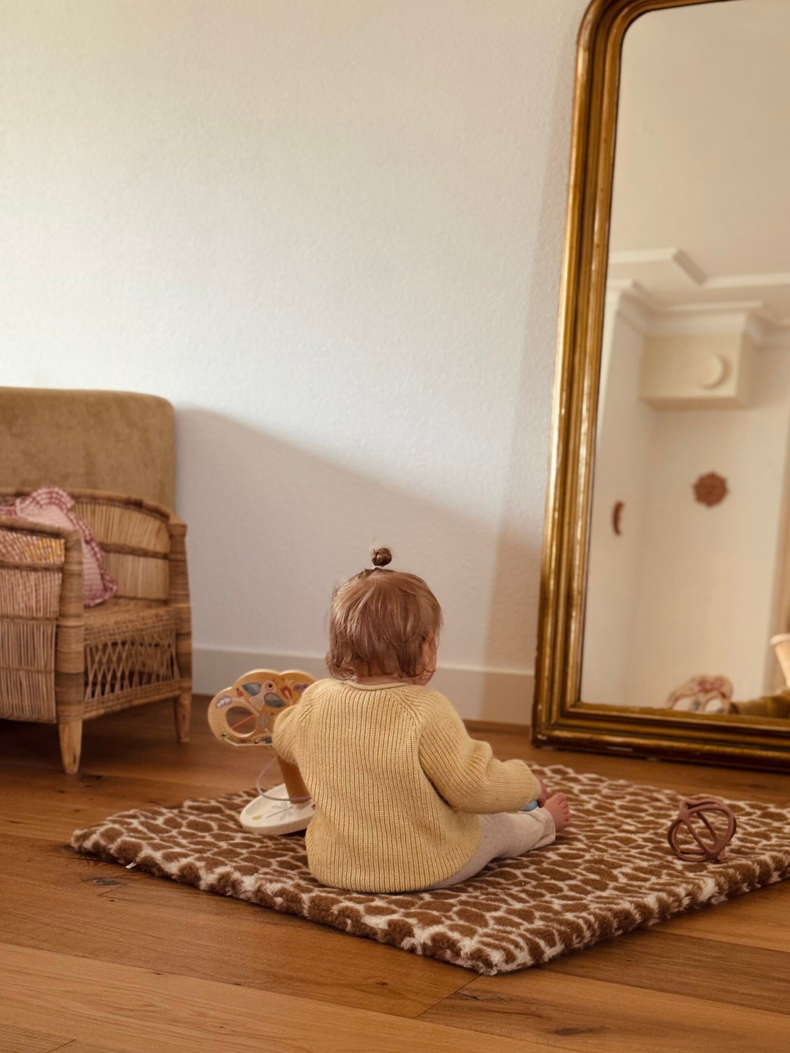 gallery image Wollen speelkleed girafprint