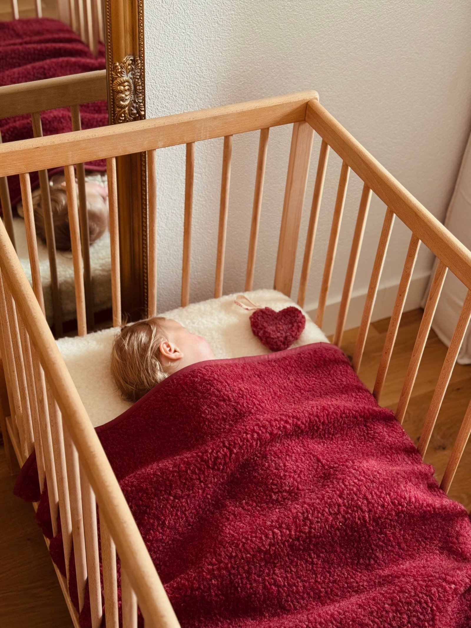 Merino Wollen Deken Bordeaux Melange - Afbeelding 3