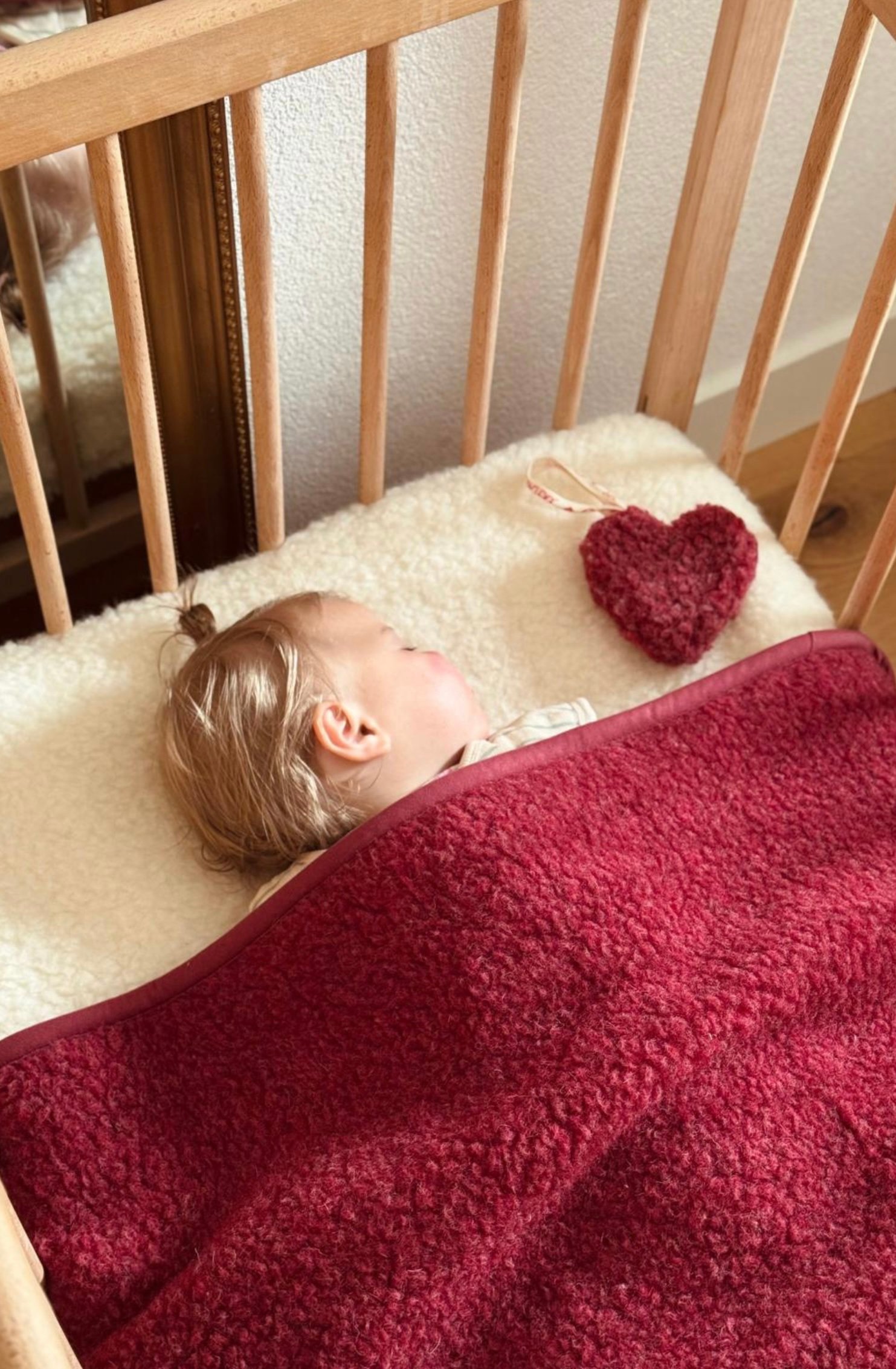 Merino Wollen Deken Bordeaux Melange