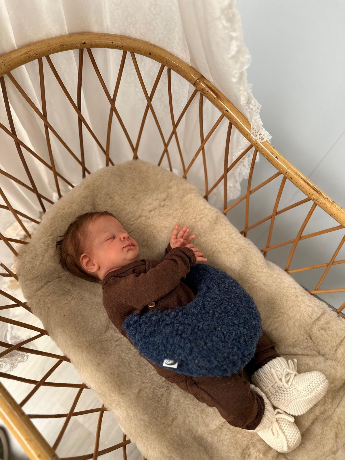 gallery image Warmtemaantje Teddy Merinowol Denim