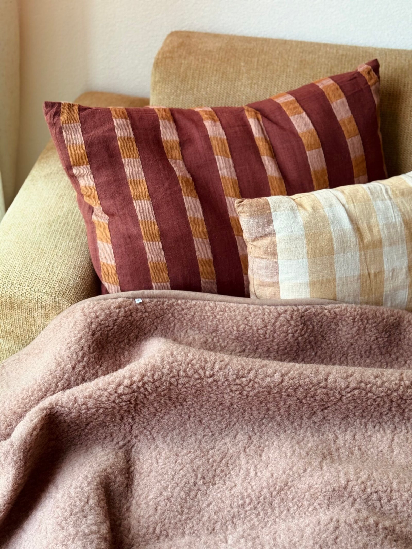 gallery image Merino Wollen Deken Soft Toffee