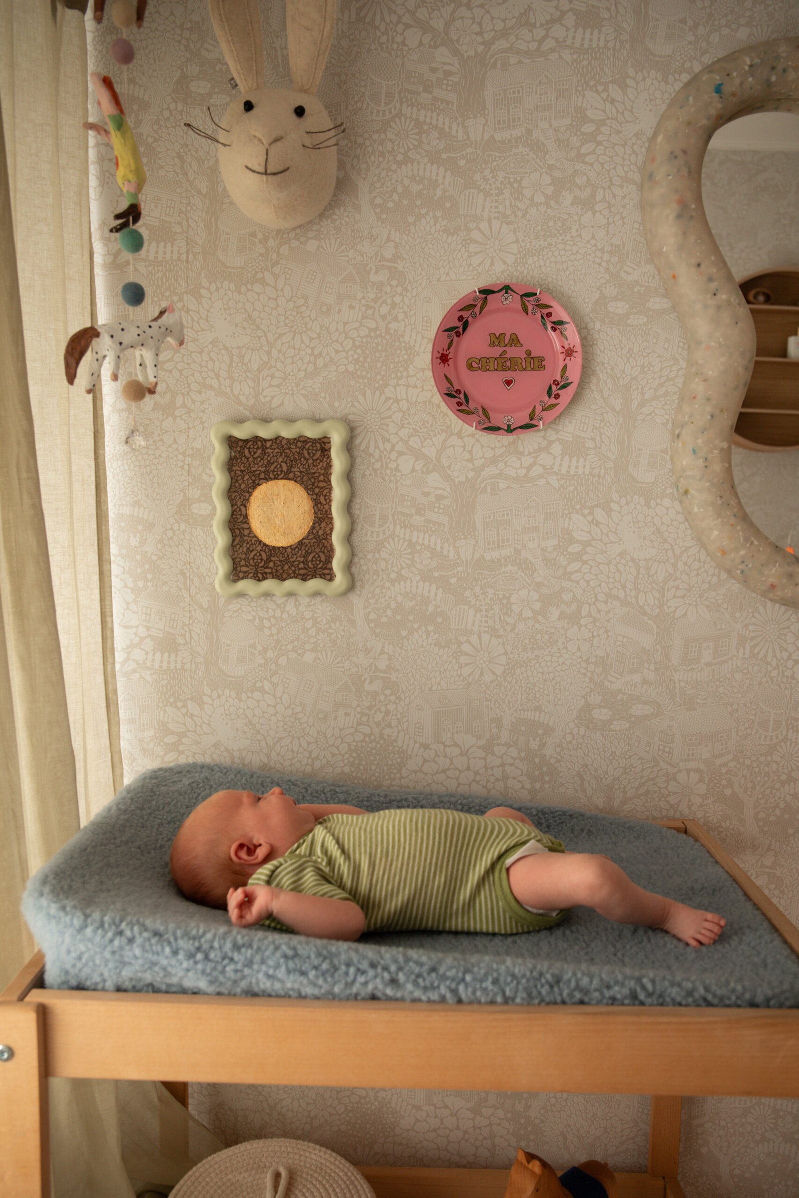gallery image Wollen Verschoonkussenhoes Ice Blue