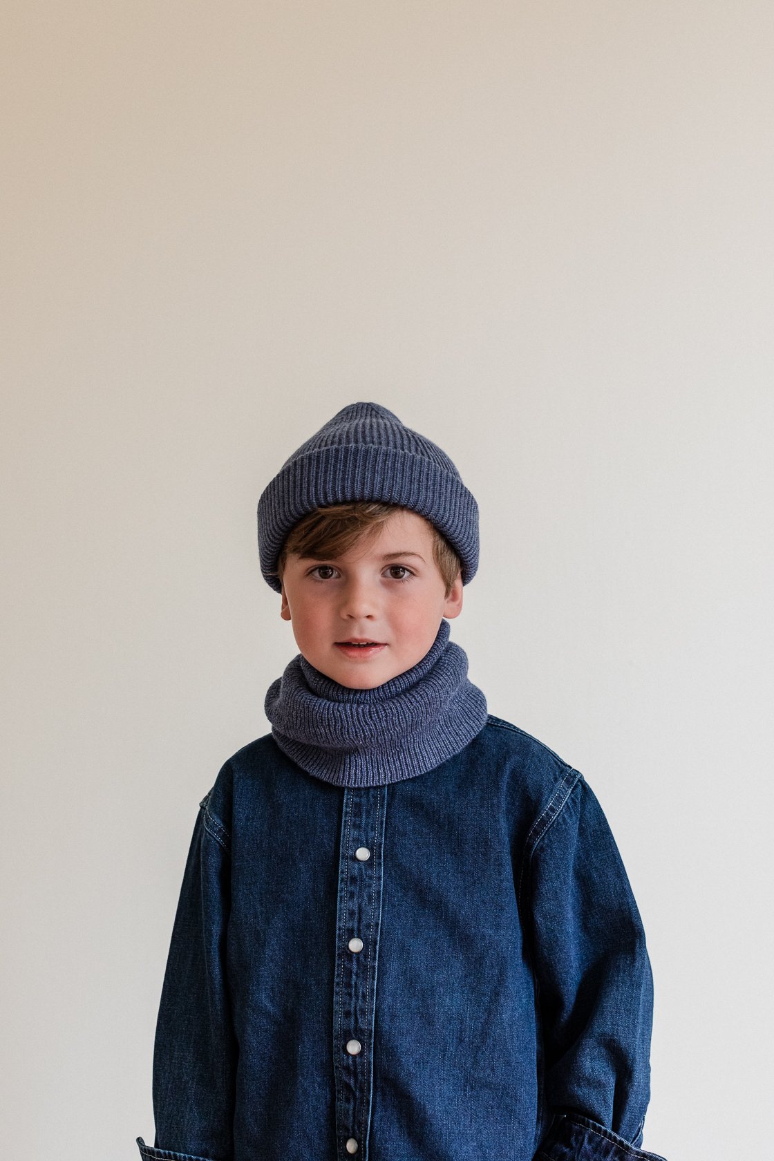 gallery image Hvid Beanie Fonzie Denim