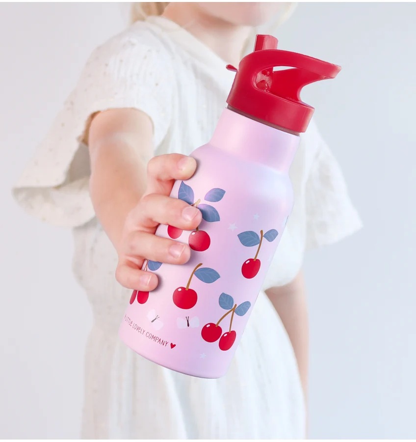 gallery image A Little Lovely Company RVS Drinkfles 350 & 500ml – Kersen