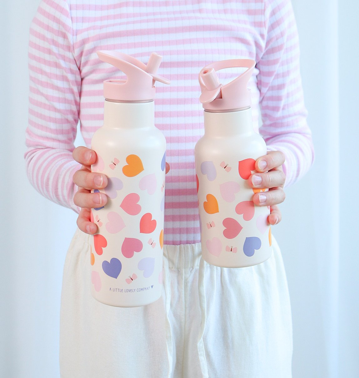 gallery image A Little Lovely Company RVS Drinkfles 350 & 500ml – Hartjes