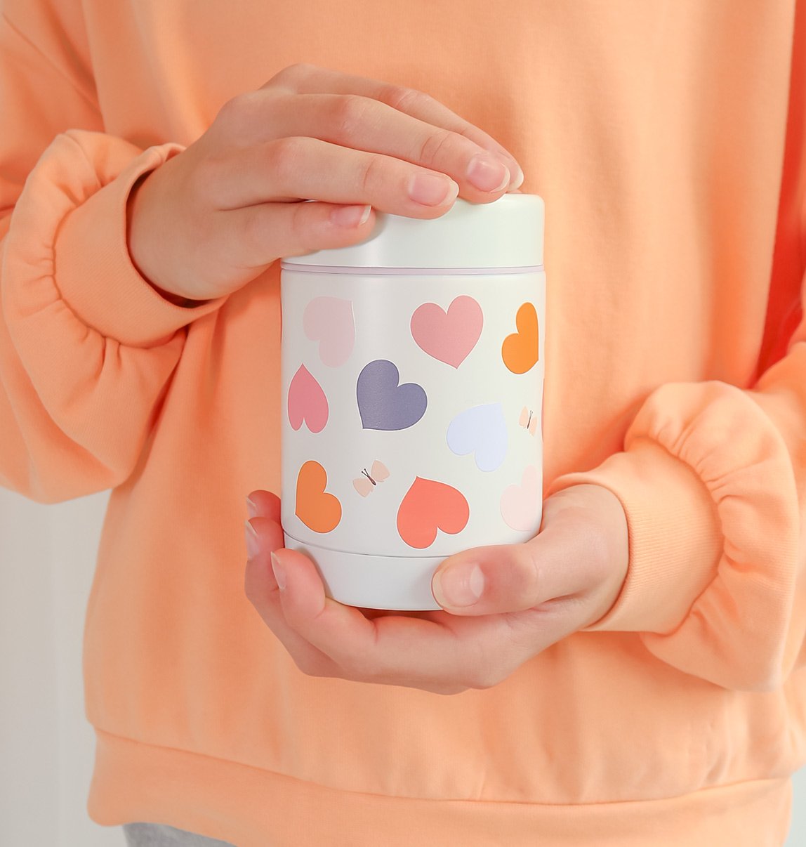 gallery image A Little Lovely Company Geïsoleerde RVS Voedselpot Hartjes 300 ml