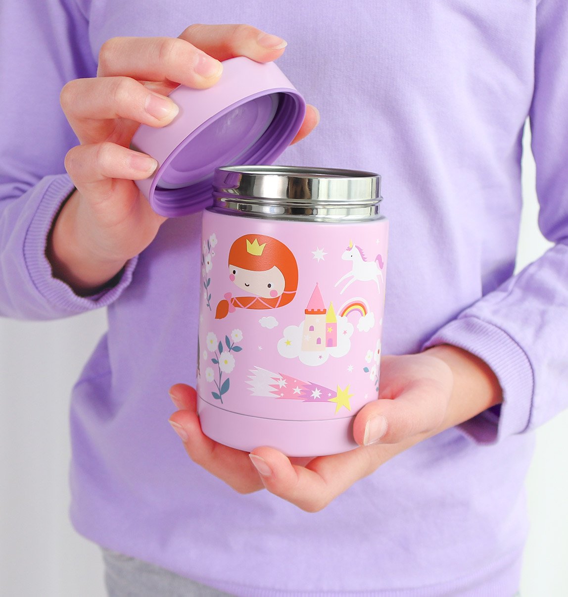 gallery image A Little Lovely Company Geïsoleerde RVS Voedselpot Prinsessen 300 ml