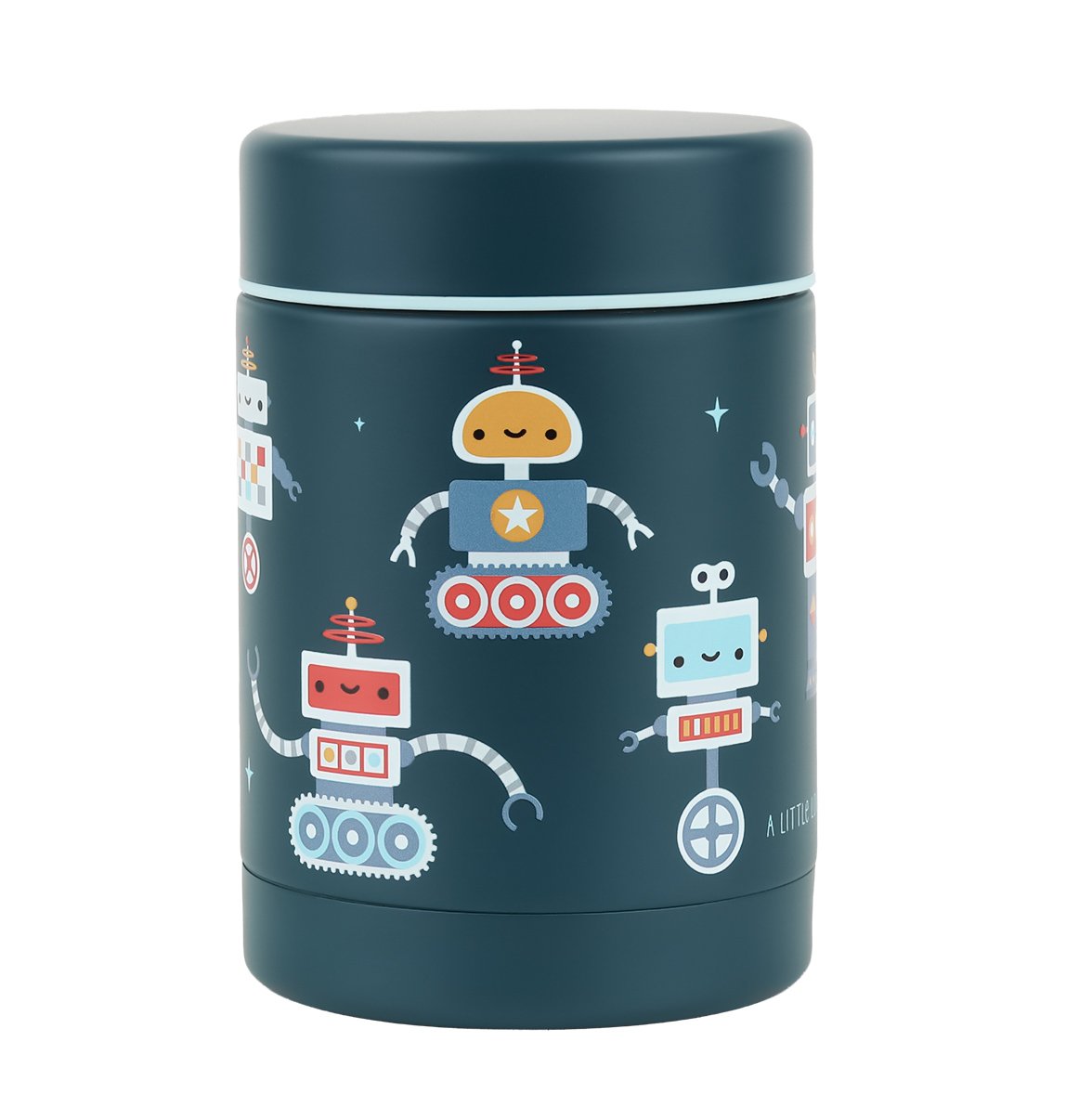 gallery image A Little Lovely Company Geïsoleerde RVS Voedselpot Robots 300 ml