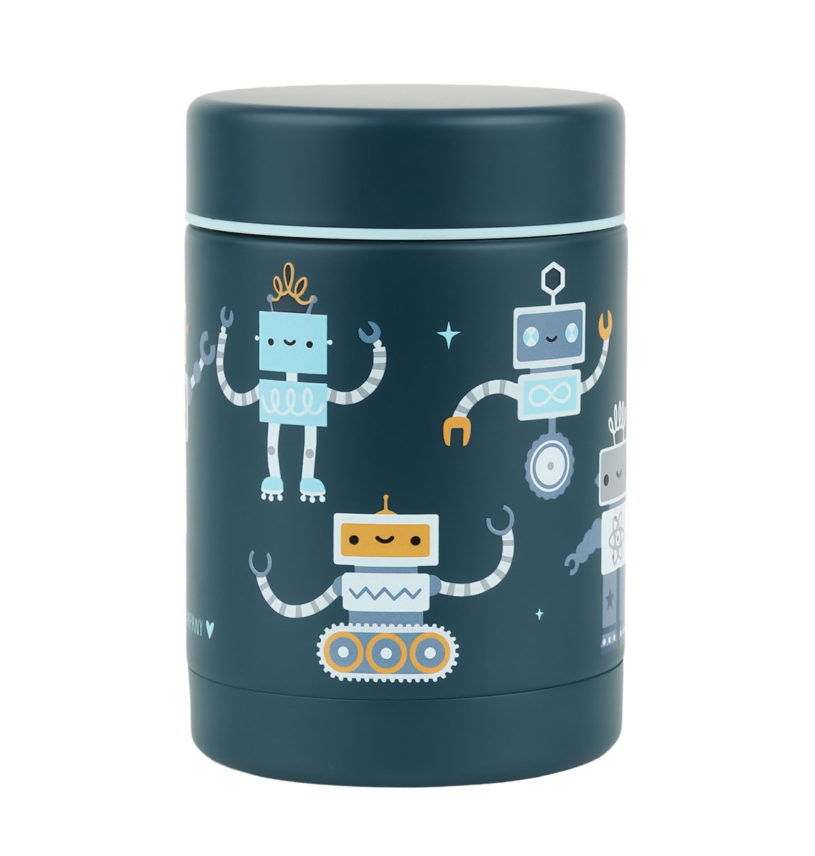 gallery image A Little Lovely Company Geïsoleerde RVS Voedselpot Robots 300 ml