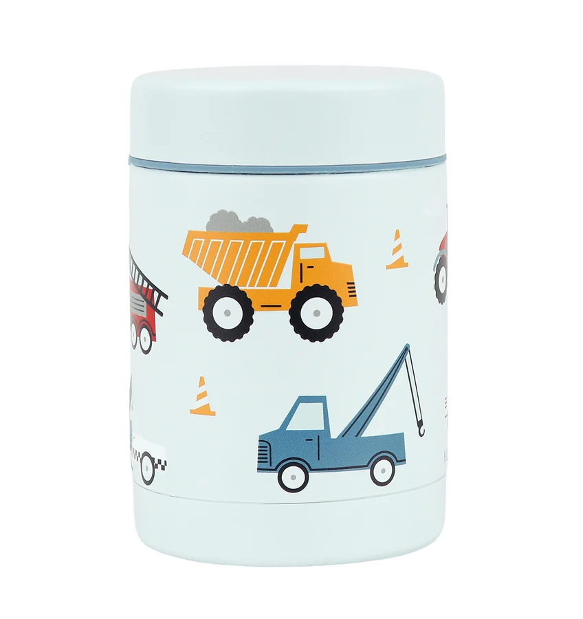 gallery image A Little Lovely Company Geïsoleerde RVS Voedselpot Voertuigen 300 ml