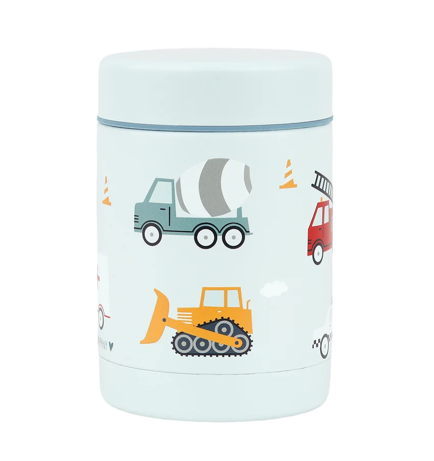 gallery image A Little Lovely Company Geïsoleerde RVS Voedselpot Voertuigen 300 ml