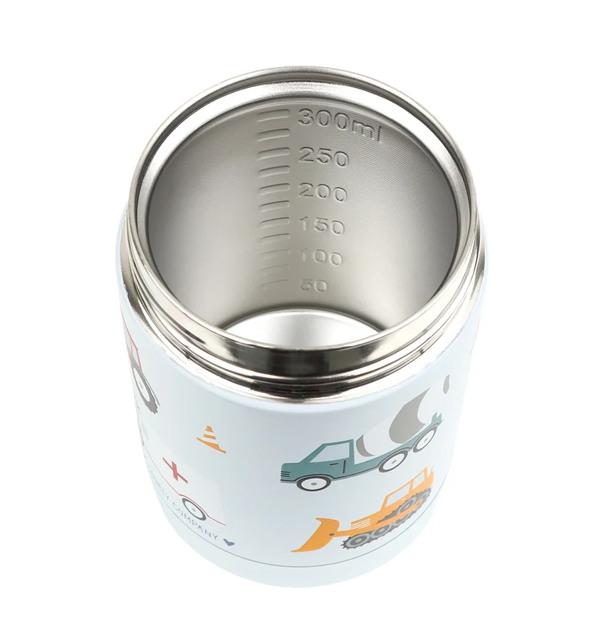 gallery image A Little Lovely Company Geïsoleerde RVS Voedselpot Voertuigen 300 ml
