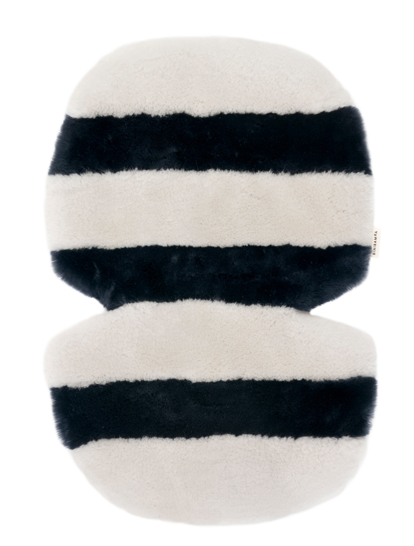 gallery image BINIBAMBA Half Moon Stripe Snuggler®  Luxe schapenvacht buggy inleg